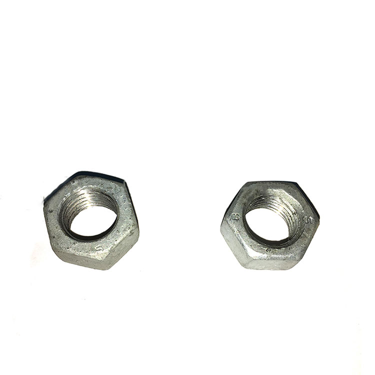 కార్బన్ స్టీల్ హాట్ డిప్ గాల్వనైజ్డ్ Gr.4 Gr.8 Hex Nut DIN934 GB6170